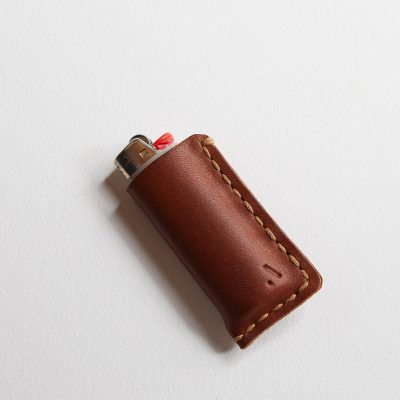 Acorn Leather Lighter Cover with one BIC lighter - Shopfox