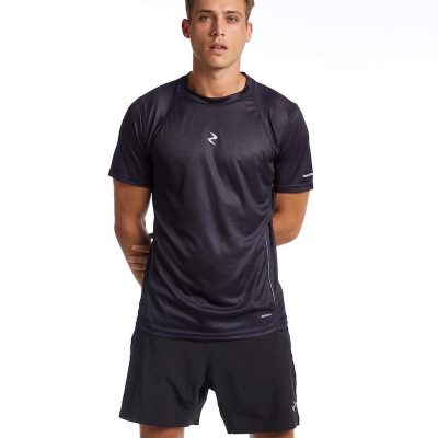 Solus Sport - Aerate Rush fitted running t-shirt - medium - black -Shopfox