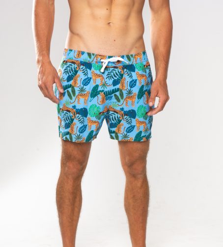 mens leopard swim shorts