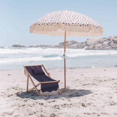Suntorini Beach Essentials - Black Salt Umbrella - Shopfox