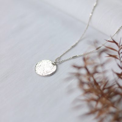 Maiden Stone - Textured Coin Necklace - Shopfox
