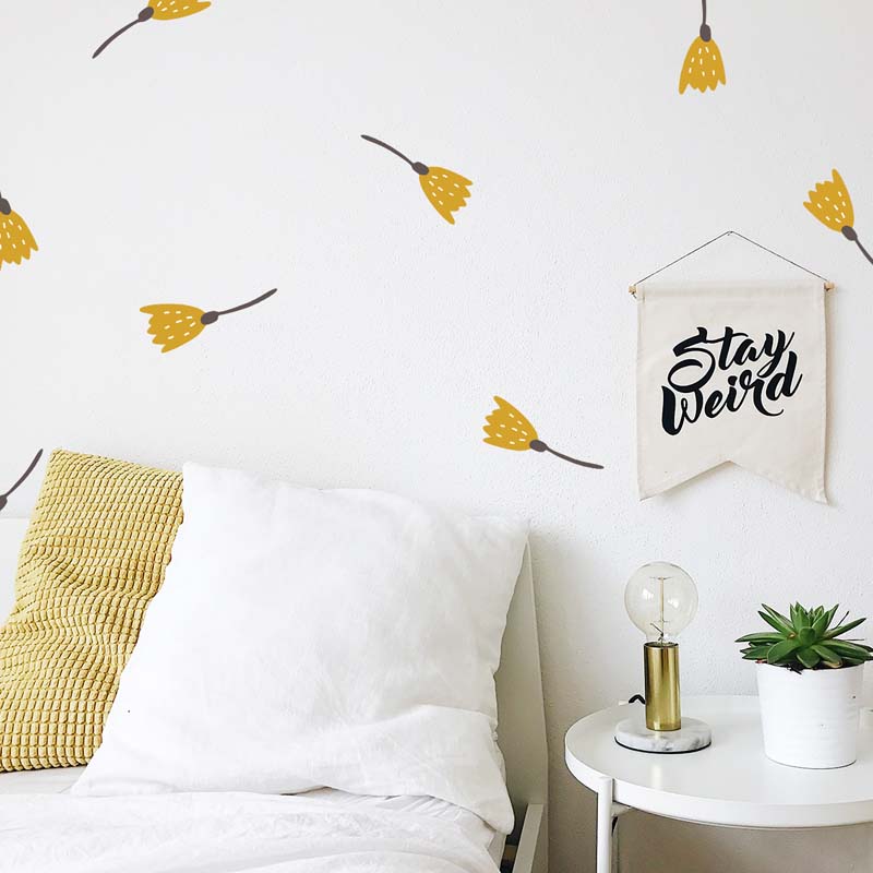 Yellow Flower Wall Stickers Stickit Designs Shopfox